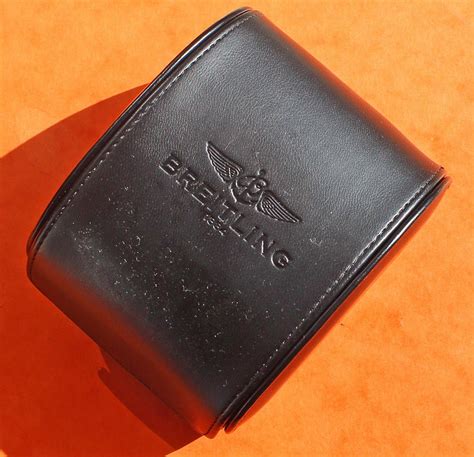 breitling black leather watch cases|original breitling watch box.